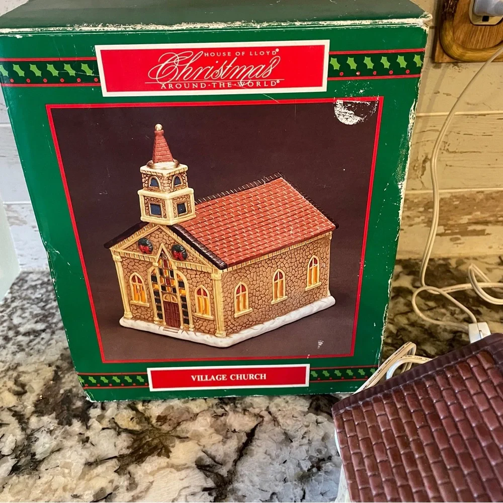Vintage House of Lloyd Village Church 1993 Christmas Around the World Porcelain